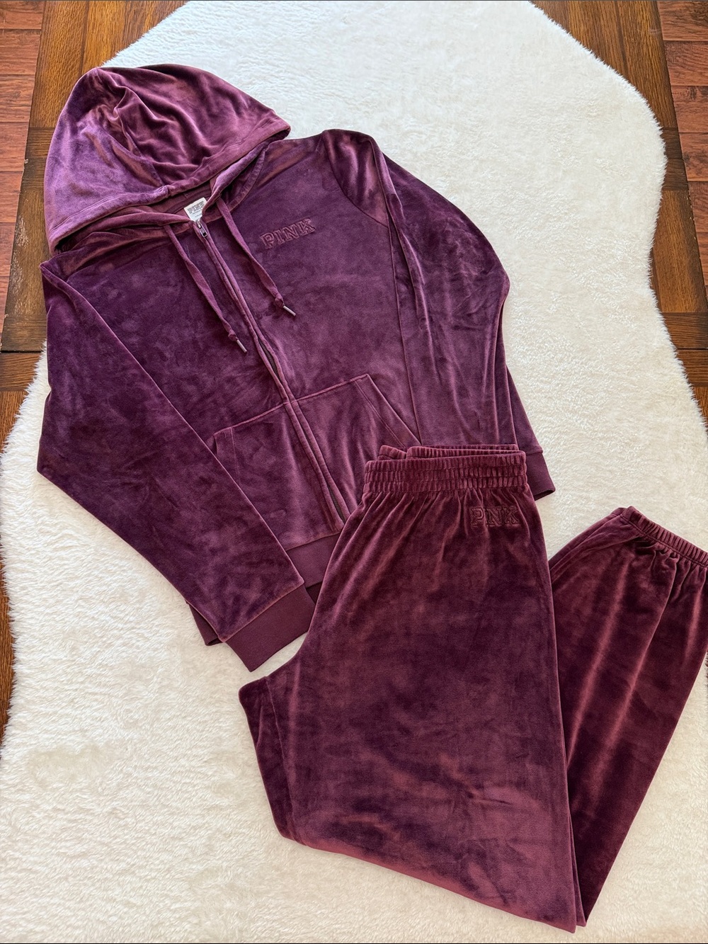 Victoria's Secret Pink Velour Tracksuit Matching Set